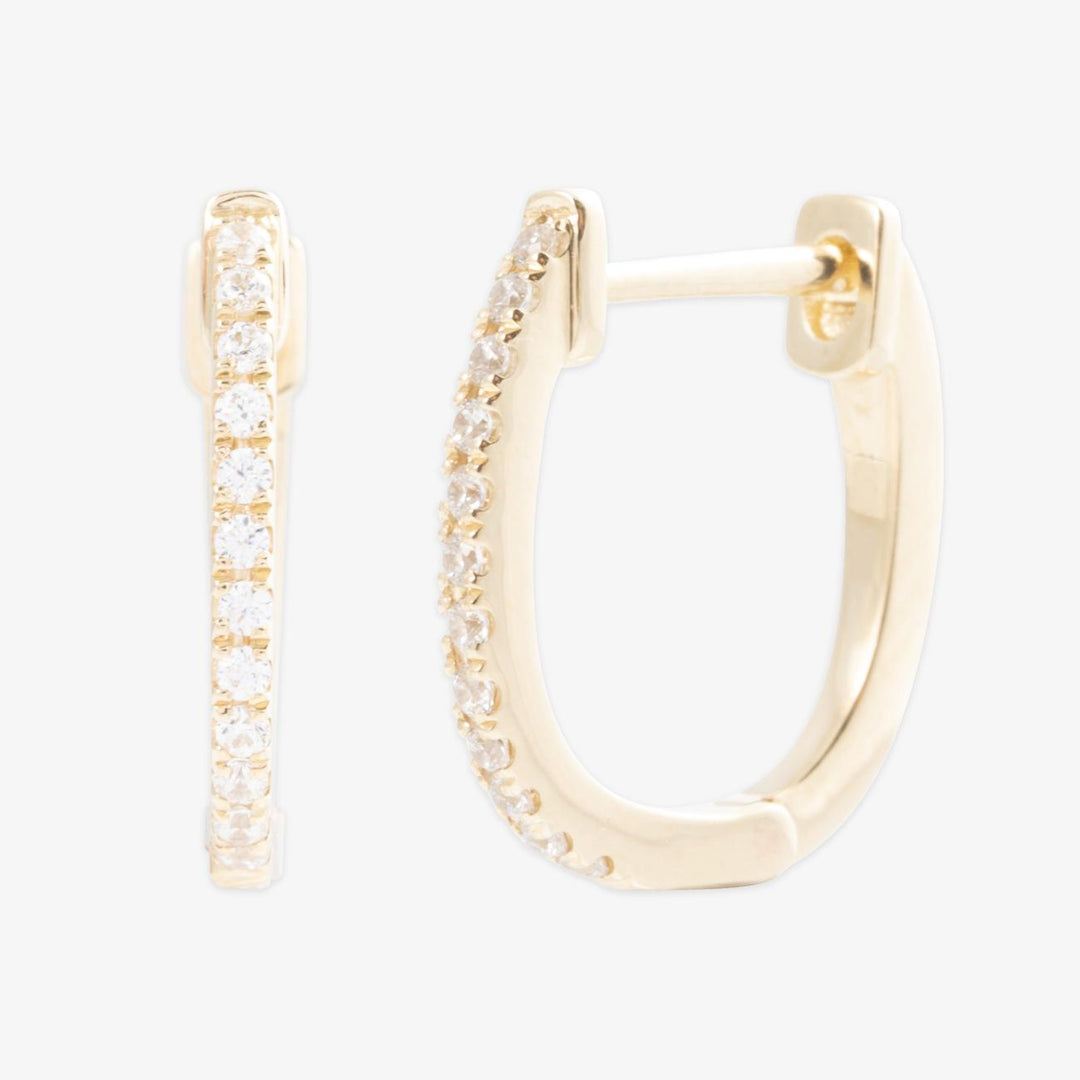18K Solid Gold Diamond Earrings 0.07ct per Earring